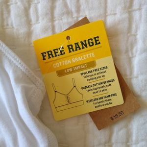 NWT Organic Cotton Bralette white M wireless soft